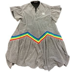 Gray Mini Dress with Rainbow Accents